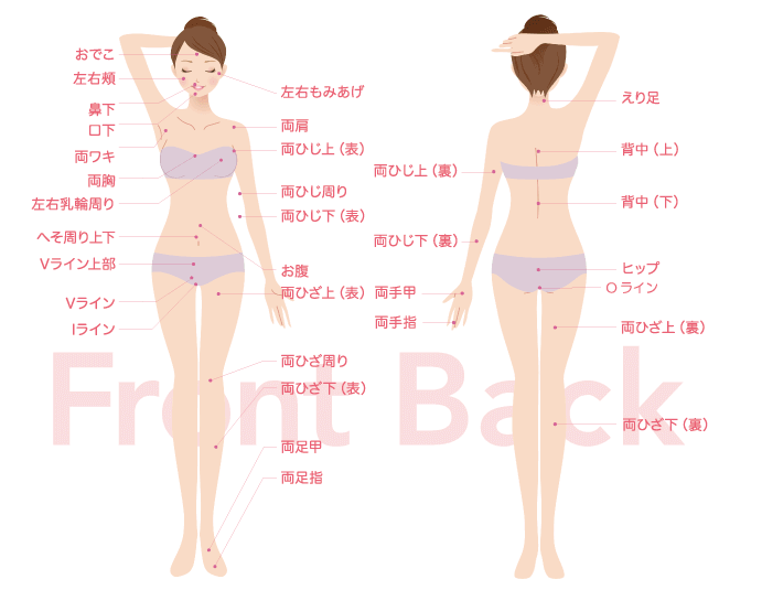 シースリー（C3）熊谷店は全身53ヶ所脱毛